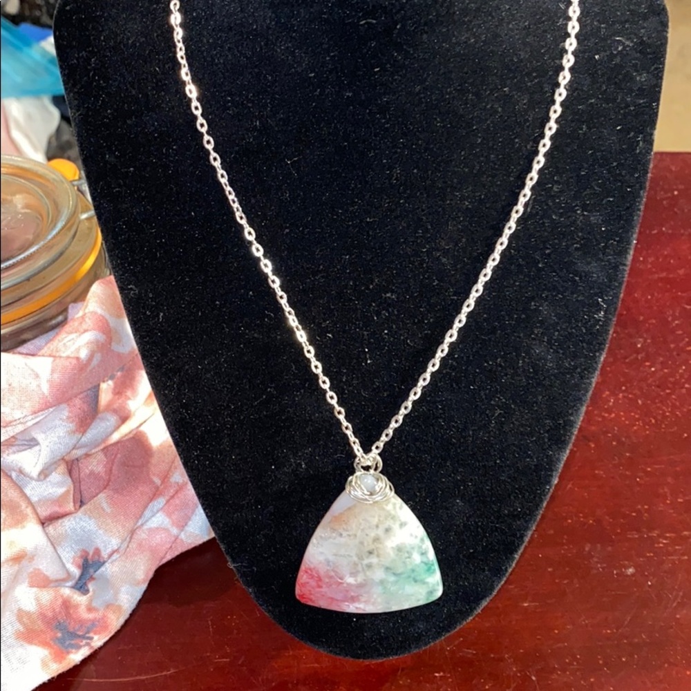 Handmade & Wire-Wrapped/Rainbow Druzy Necklace